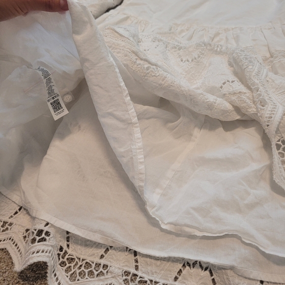 ASOS Edition Mini Shirt Dress With Cutwork In White Size US 0 - Picture 10 of 11